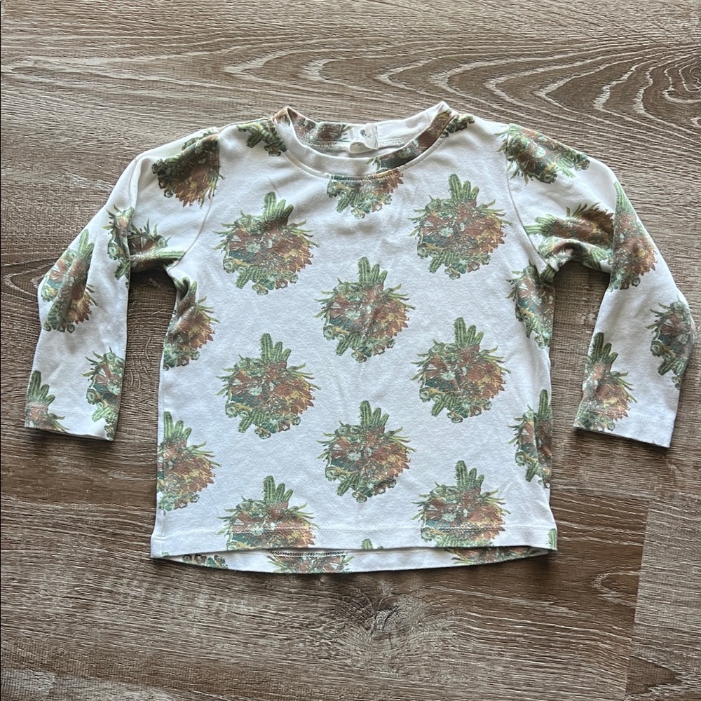 Kate Quinn Organic Cotton Floral Boxy Long Sleeve Tee size 5Y